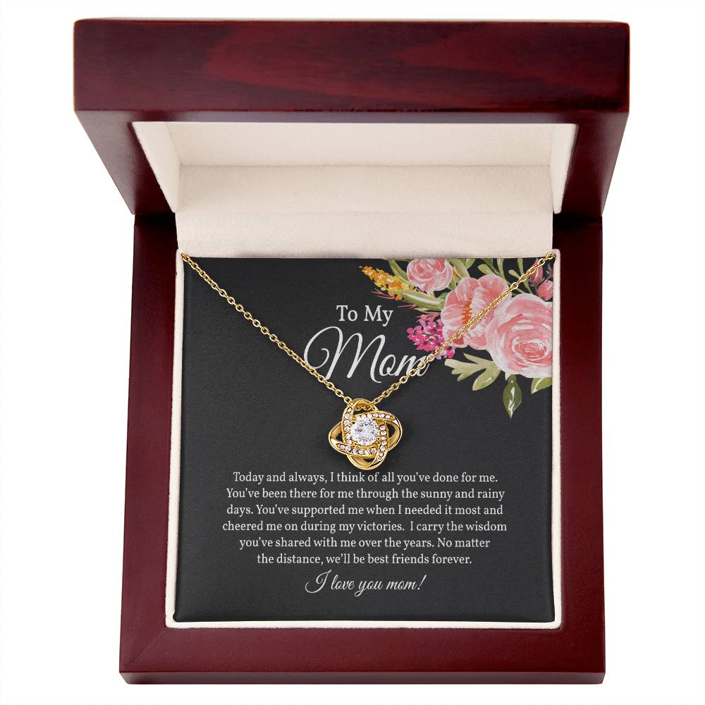 Love Knot Necklace for Mom, Mom and Daughter, Gift from Daughter for Mom, Necklace gift from Son for Mom