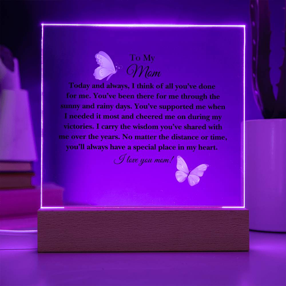 To My Mom Acrylic Plaque, Gift for Mom
