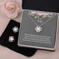 Elegant Love Knot Earring and Necklace Set for Wife