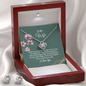 Elegant Love Knot Earring and Necklace Set for Wife