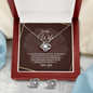 Elegant Love Knot Earring and Necklace Set for Wife