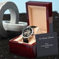 Men's Openwork Watch with Mahogany Style Luxury Box