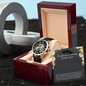 Men's Openwork Watch with Mahogany Style Luxury Box