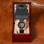 Men's Openwork Watch with Mahogany Style Luxury Box