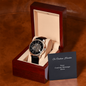 Men's Openwork Watch with Mahogany Style Luxury Box