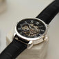 Men's Openwork Watch with Mahogany Style Luxury Box