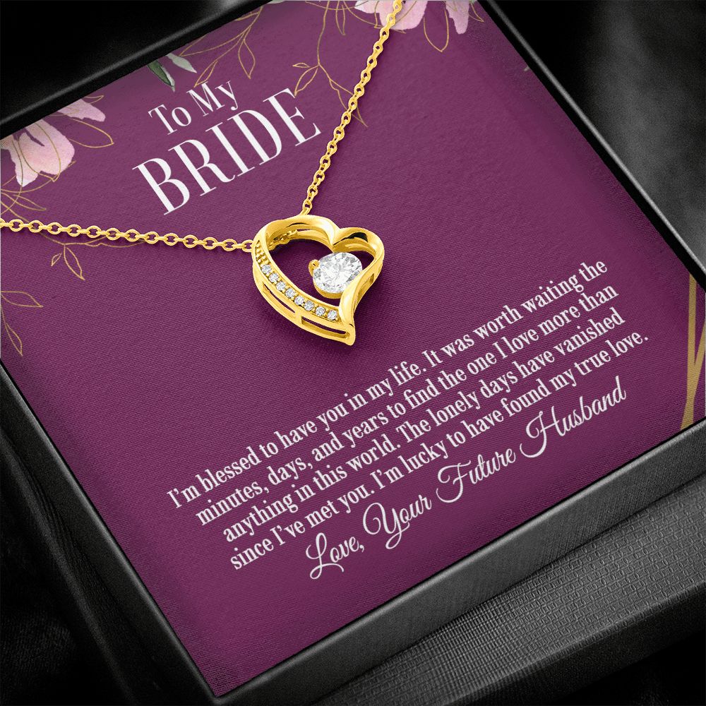 Gift for Bride on Wedding Day, Bride Heart Necklace, Sentimental Wedding Gift for Wife from Groom