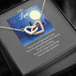 Two Hearts Necklace Gift for Her with Message Card
