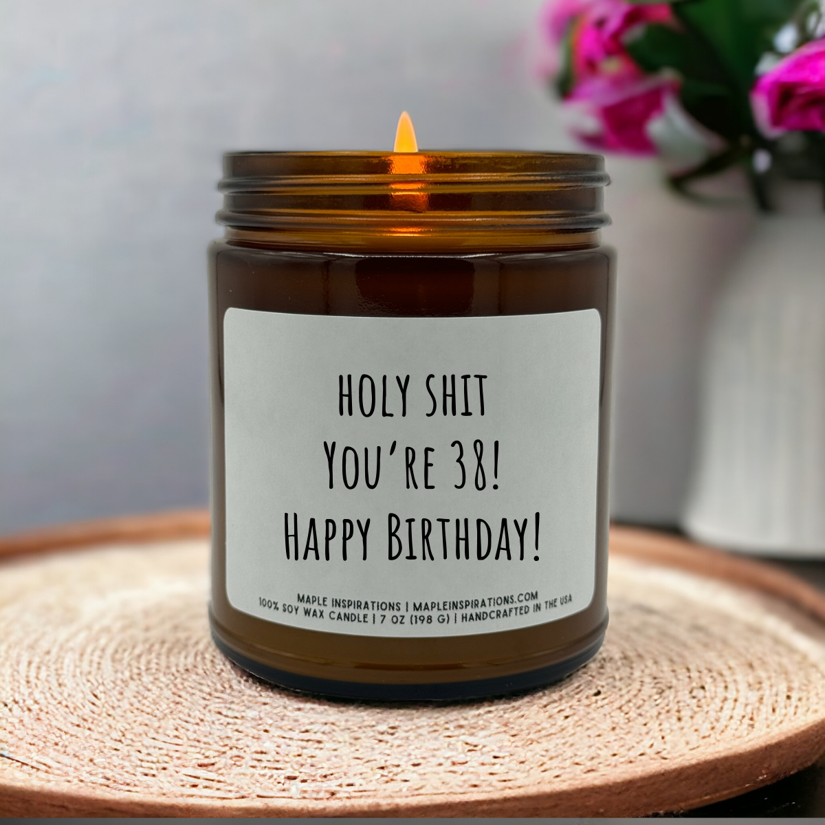 38th Birthday Candle, Funny 38th Birthday Gift, Funny Candle, Candle Gift For 38th Birthday Turning 38 Years Old, Holy Shit You&#39;re 38