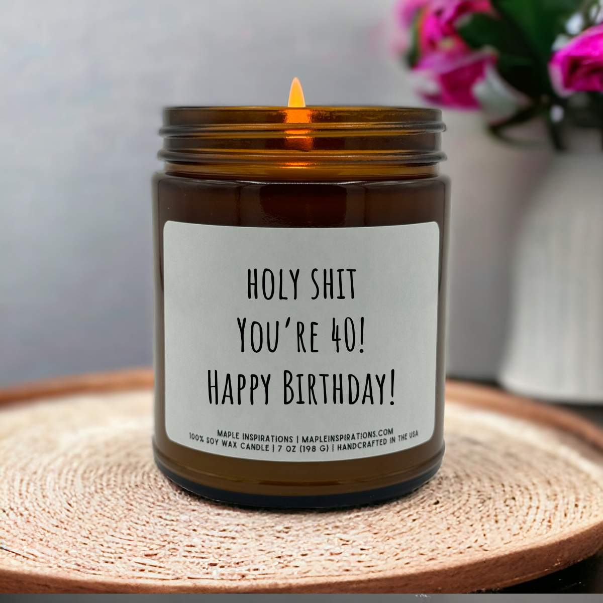 40th Birthday Candle, Funny 40th Birthday Gift, Funny Candle, Candle Gift, Gift For 40th Birthday Turning 40 Years Old, Holy Shit You&#39;re 40