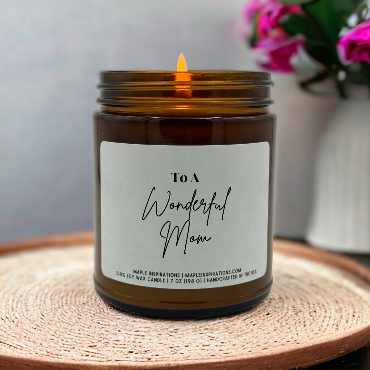 Wonderful Mom Scented Soy Candle, Mother&#39;s Day Gift for Mom, Mom Gift, Mom Candle, Mom Birthday, Candle For Mom, Best Mom, For Mom, Mothers Day Candle