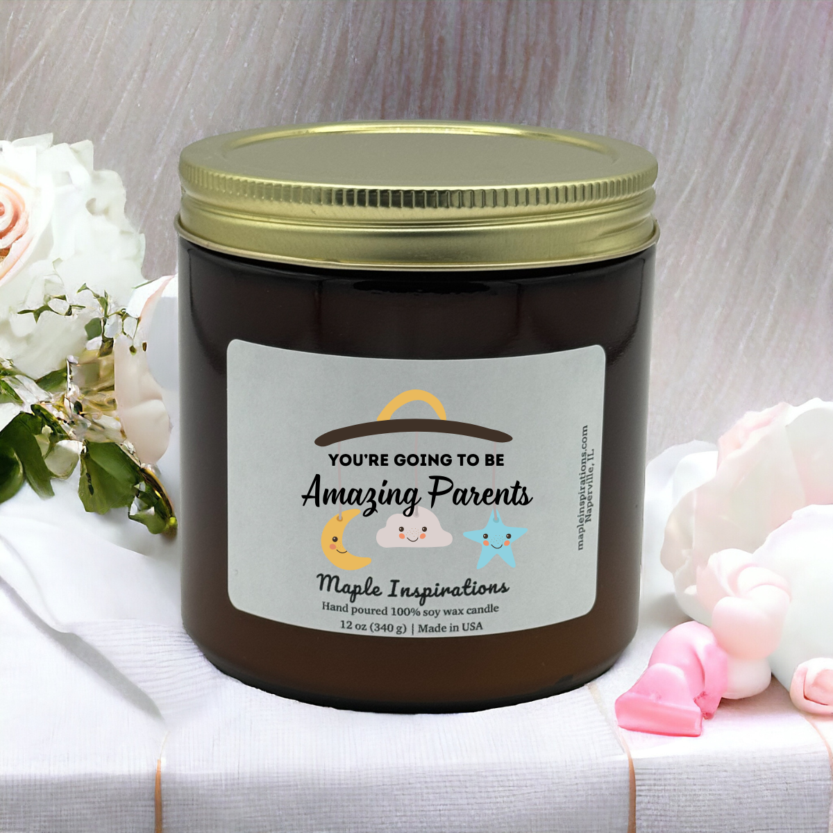Parents To Be Gift Pregnancy Congratulations Scented Soy Candle Gift For Her Mother&#39;s Day Gift For New Mom, Baby Shower Gift