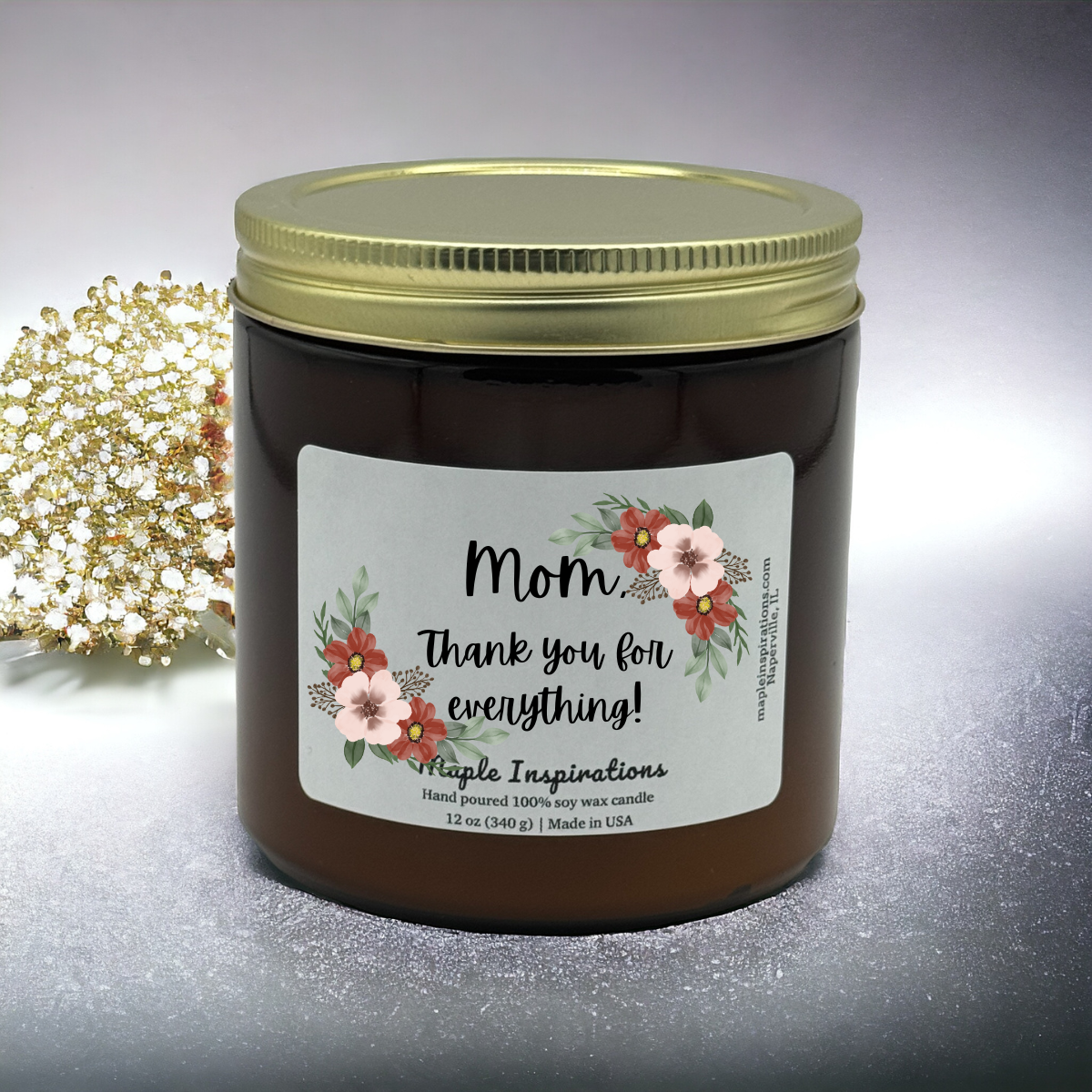 Mom Thank You For Everything Candle Gift For Mom, Mother&#39;s Day Gift, Mom Gift, Mothers Day Candle, Mom Birthday Gift