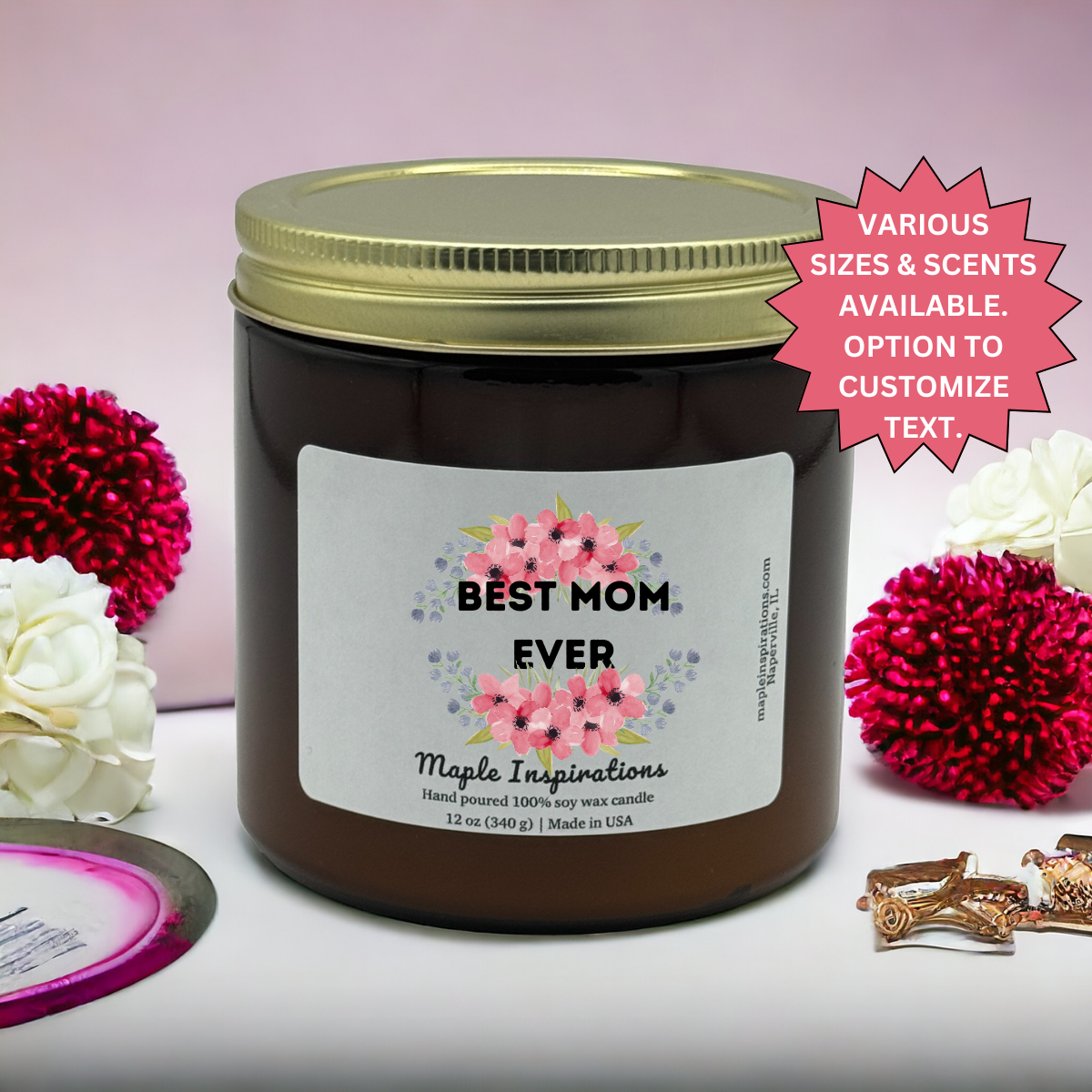 Best Mom Ever Scented Candle Gift For Mom, Mother&#39;s Day Gift, Mom Gift, Mothers Day Candle, Mom Birthday Gift