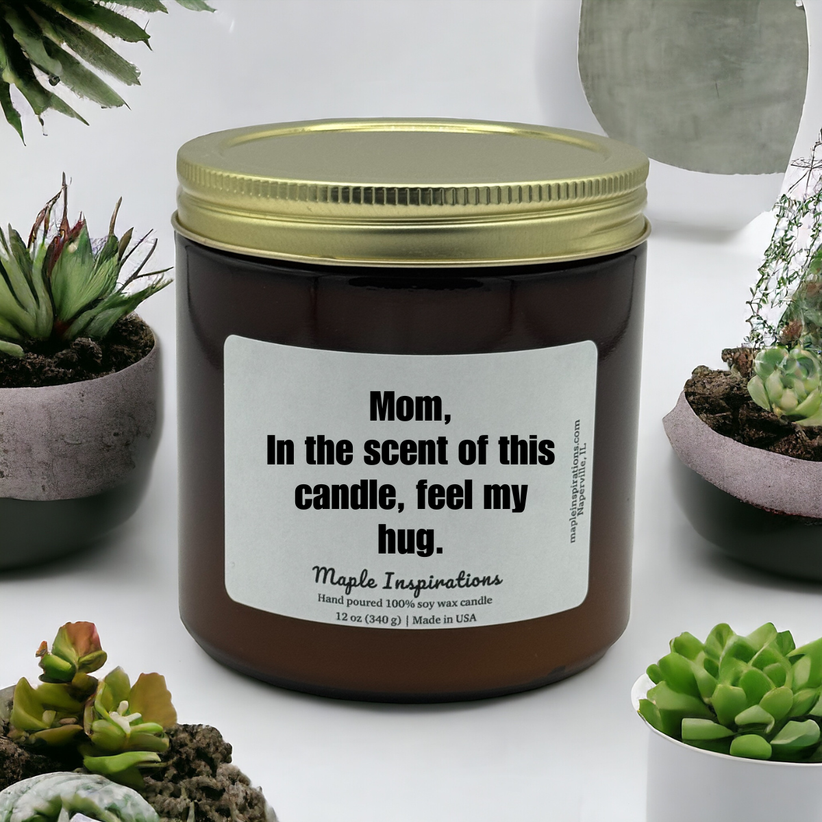 Personalized Mom In The Scent of This Candle, Feel My Hug Mom Gift, Mother&#39;s Day Gift for Mom, Wedding, Mom Gift ,Mom Birthday, Mum, Gift From Daughter / Son