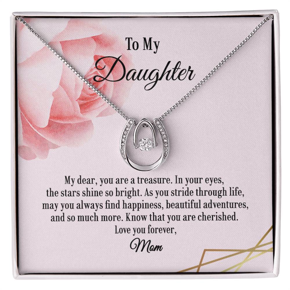 Mom and Daughter Necklace, Gift for Daughter, Lucky In Love Necklace