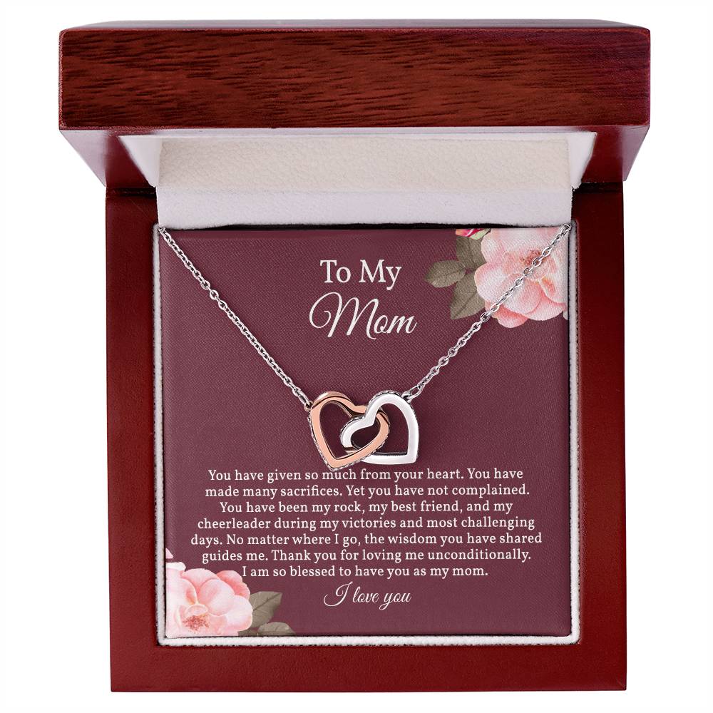 Interlocking Hearts  Necklace for Mom, Gift For Mom From Daughter, Necklace  Gift For Mom From Son