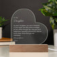 Daughter LED Lighted Acrylic Heart Plaque