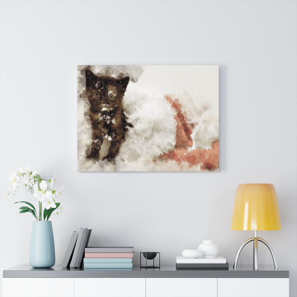 Personalized Pet Digital Watercolor Portrait on Canvas
