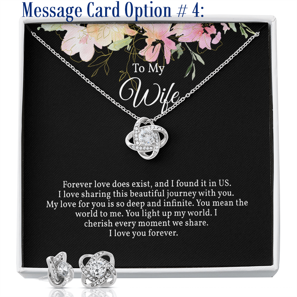 Elegant Love Knot Earring and Necklace Set for Her