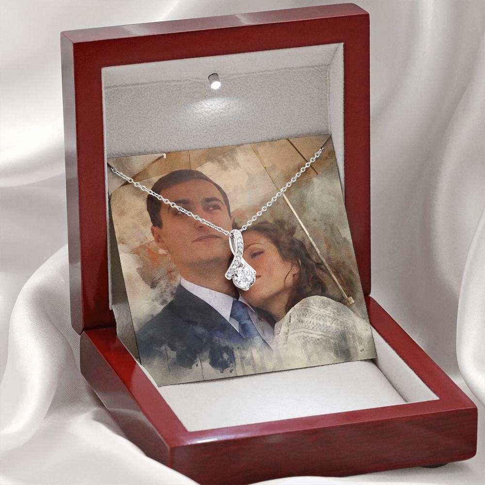 Elegant Ribbon Necklace with a Personalized Portrait