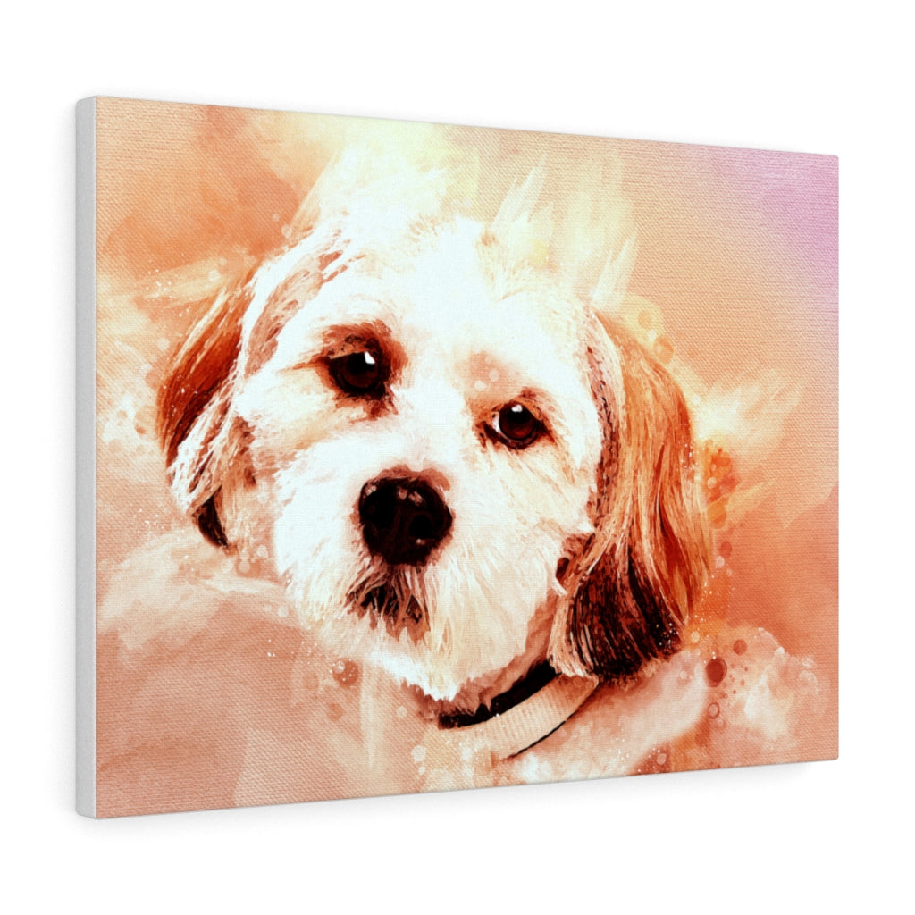 Personalized Pet Digital Watercolor Portrait on Canvas