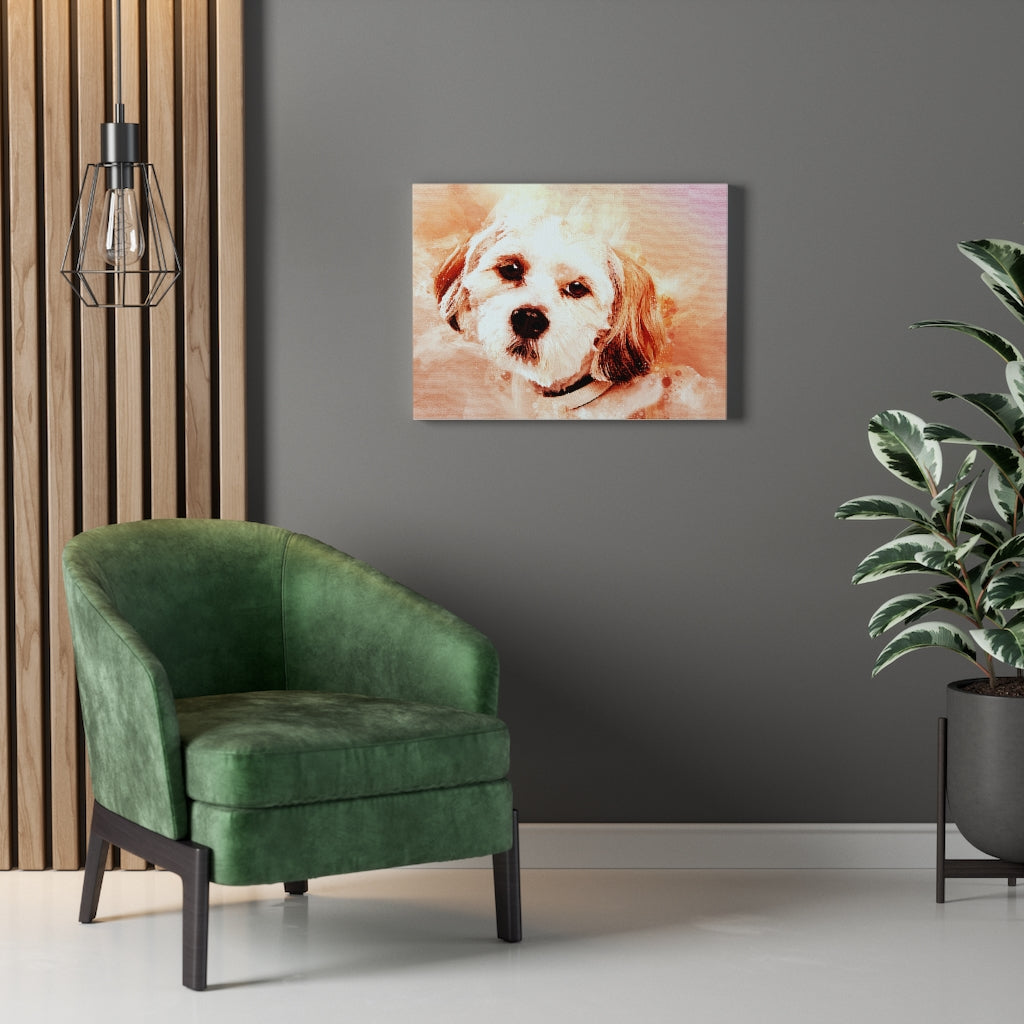Personalized Pet Digital Watercolor Portrait on Canvas