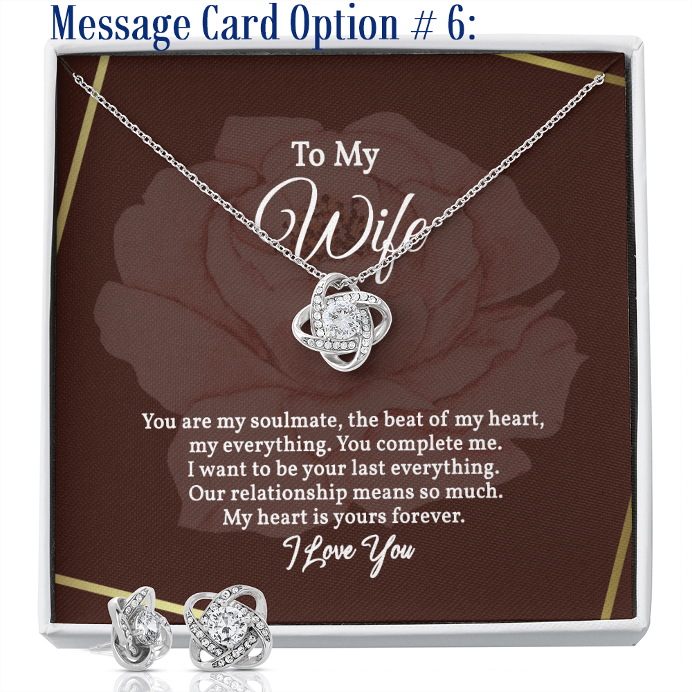 Elegant Love Knot Earring and Necklace Set for Her