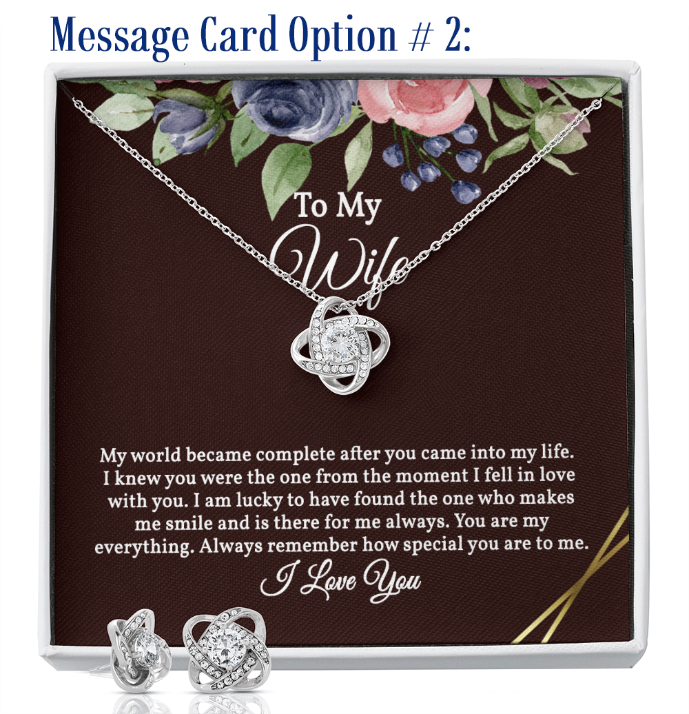 Elegant Love Knot Earring and Necklace Set for Her