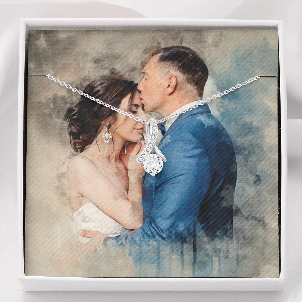 Elegant Ribbon Necklace with a Personalized Portrait