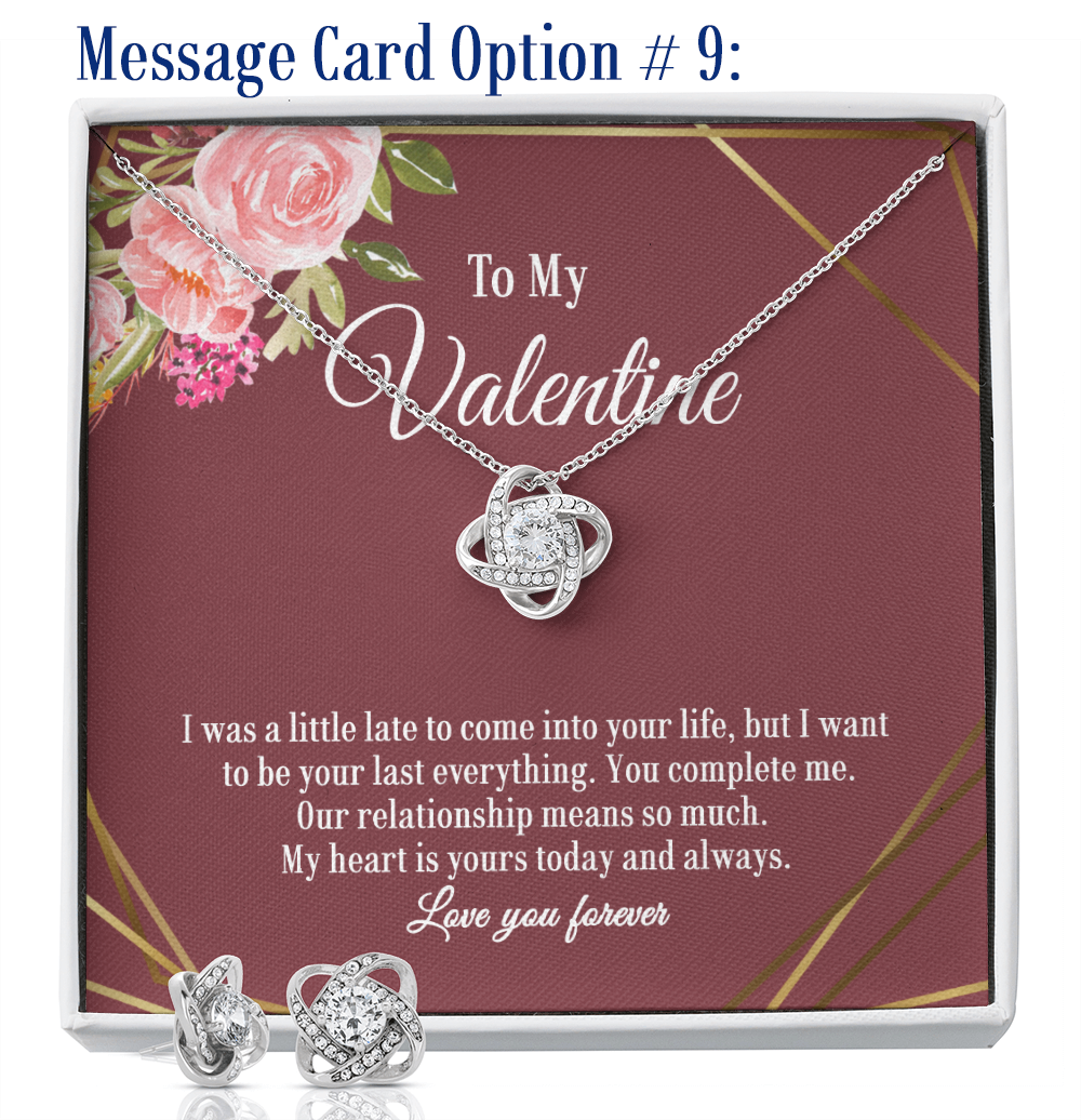 Elegant Love Knot Earring and Necklace Set for Her