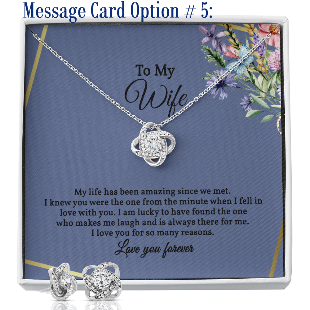 Elegant Love Knot Earring and Necklace Set for Her