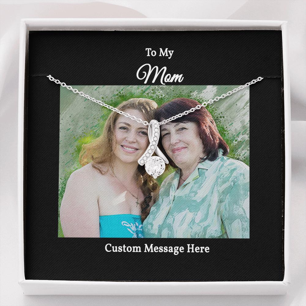 Stunning Alluring Beauty Necklace with a Personalized Portrait for Mom