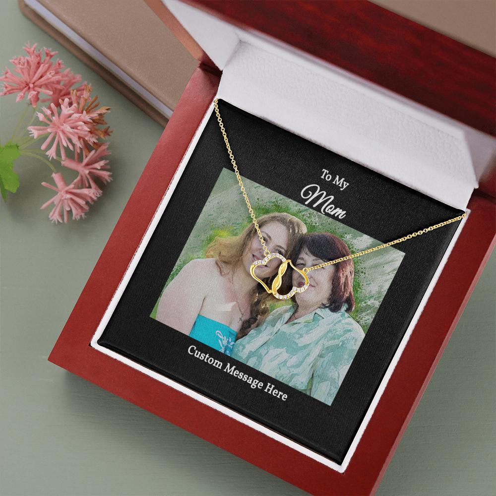 Everlasting Love Necklace with a Personalized Portrait for Mom