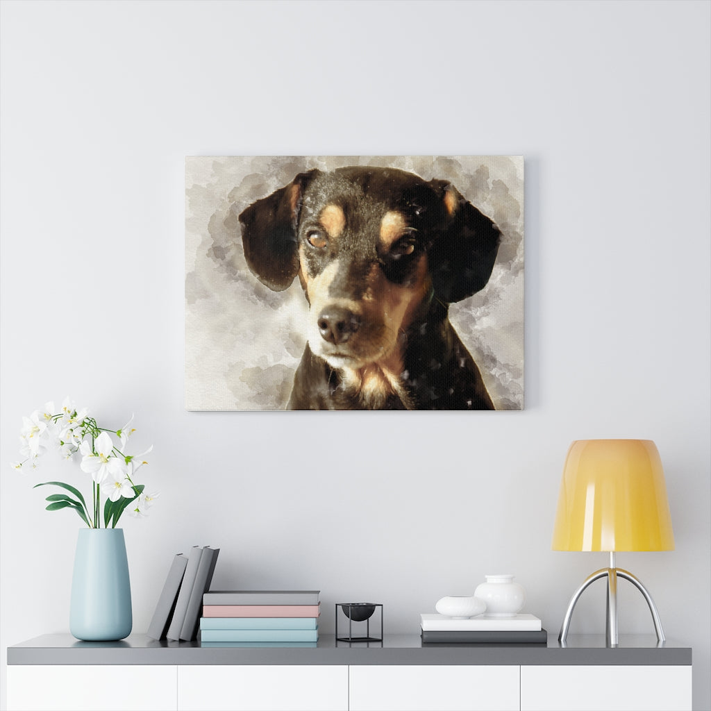 Personalized Pet Digital Watercolor Portrait on Canvas