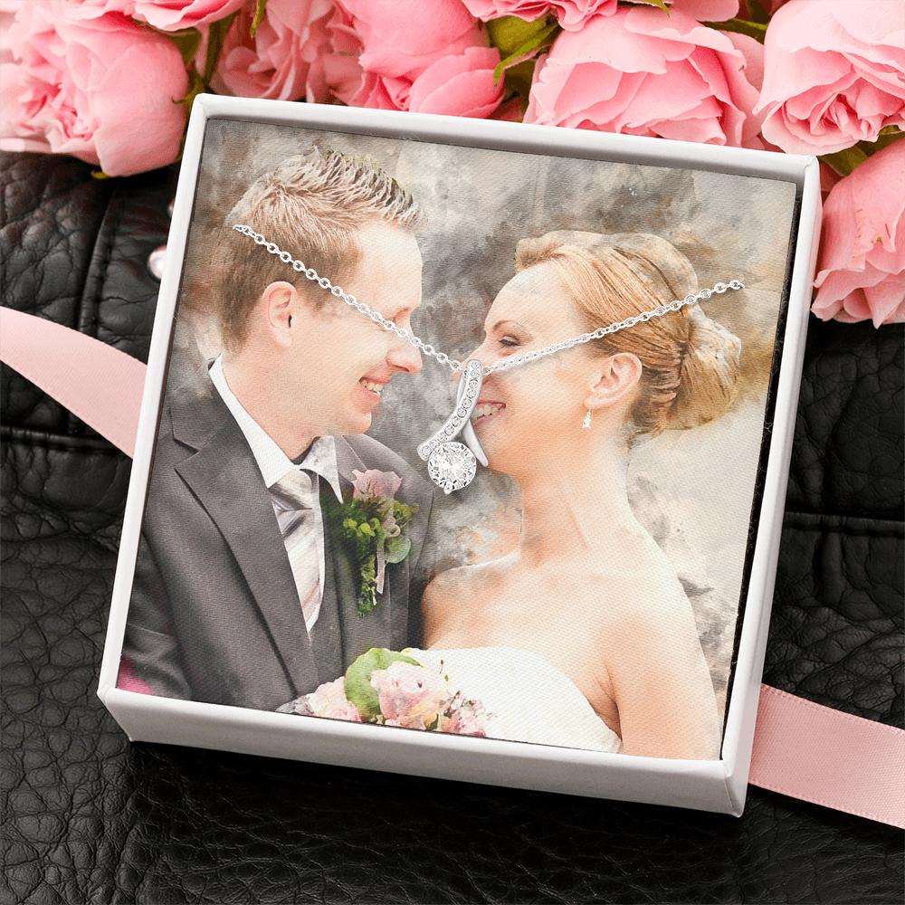 Elegant Ribbon Necklace with a Personalized Portrait