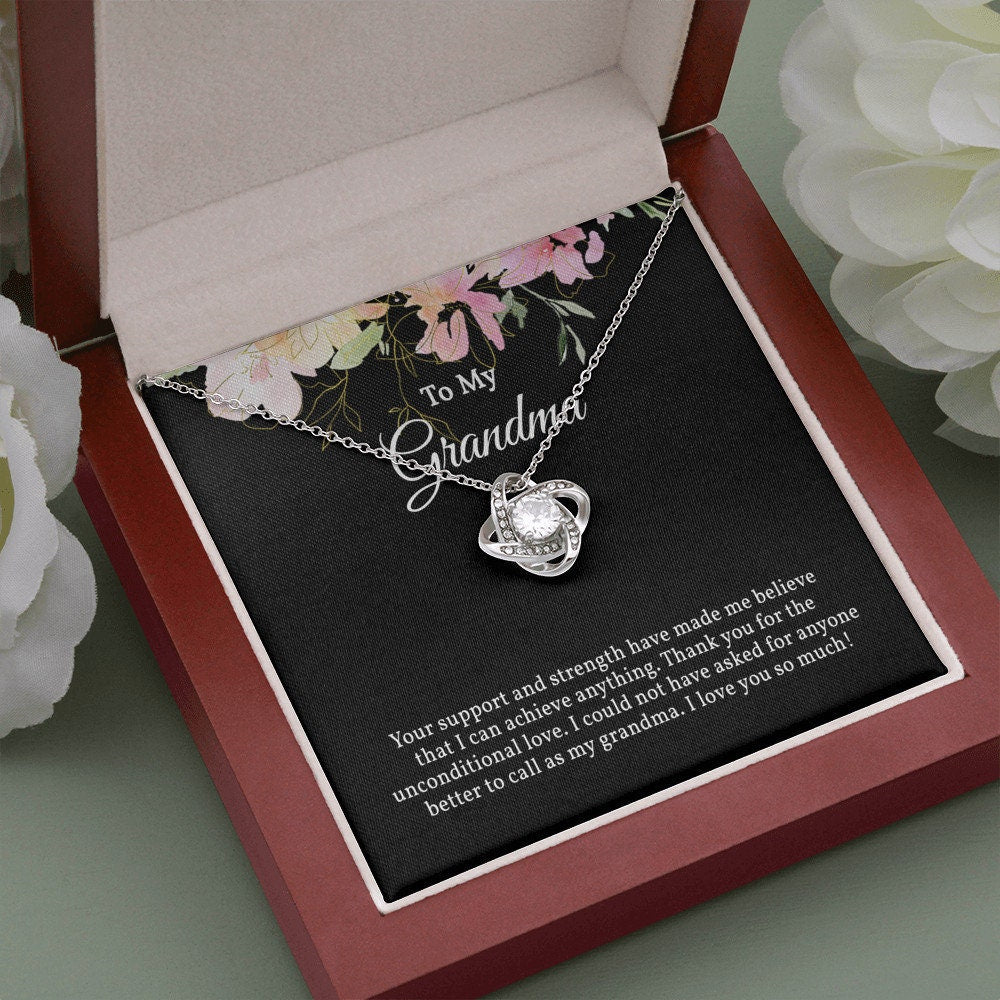 Elegant Love Knot Necklace for Grandma
