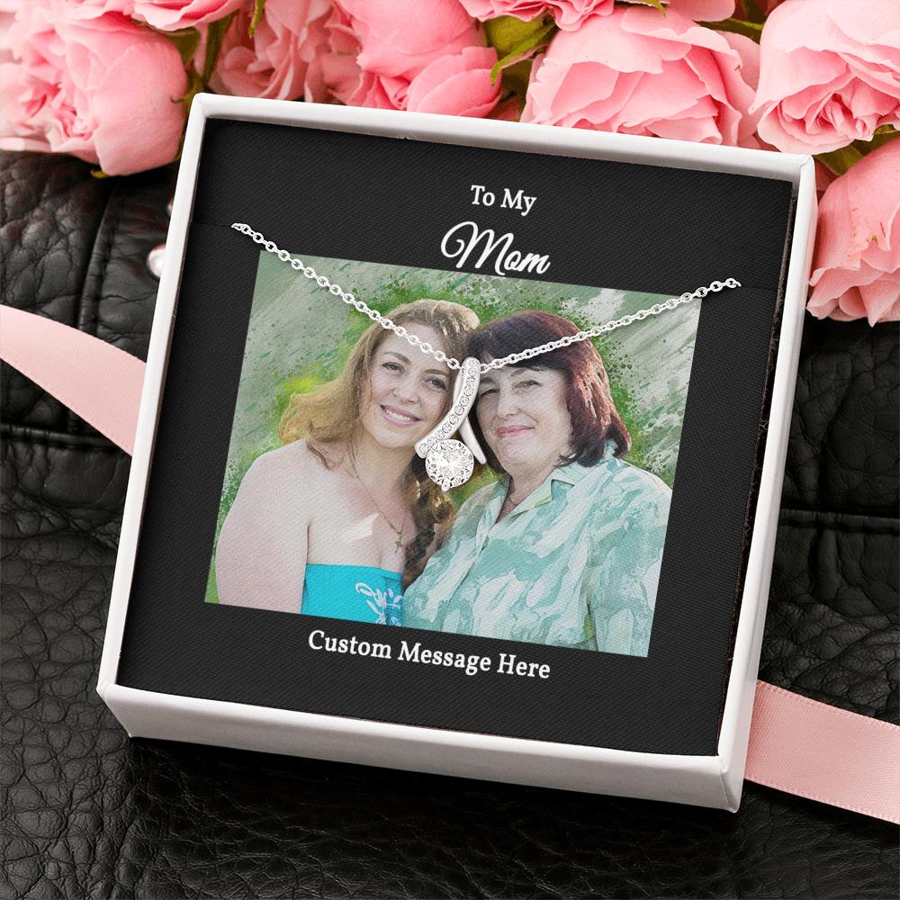 Stunning Alluring Beauty Necklace with a Personalized Portrait for Mom