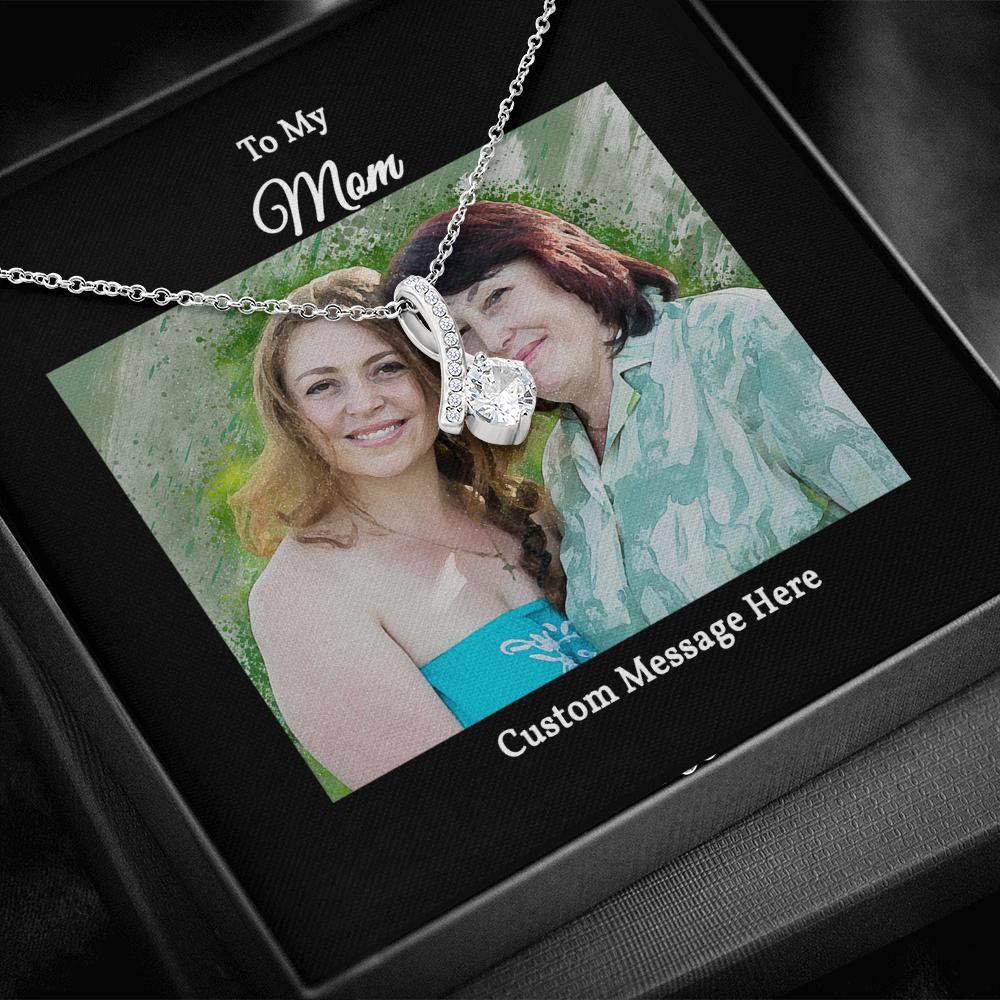 Stunning Alluring Beauty Necklace with a Personalized Portrait for Mom