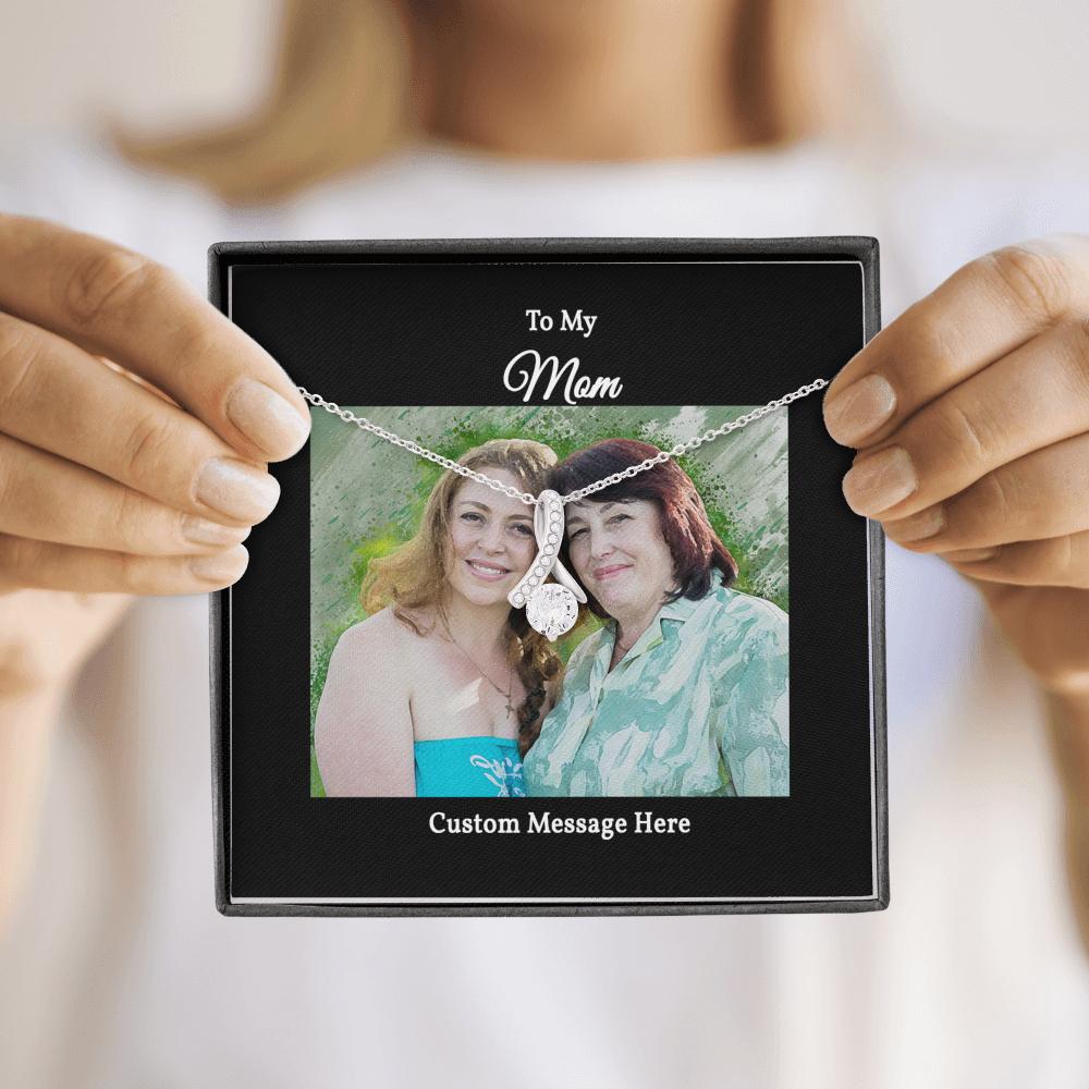 Stunning Alluring Beauty Necklace with a Personalized Portrait for Mom