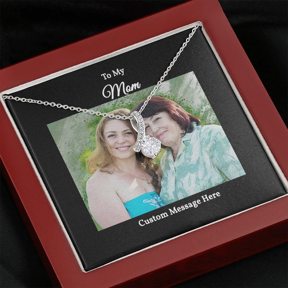 Stunning Alluring Beauty Necklace with a Personalized Portrait for Mom