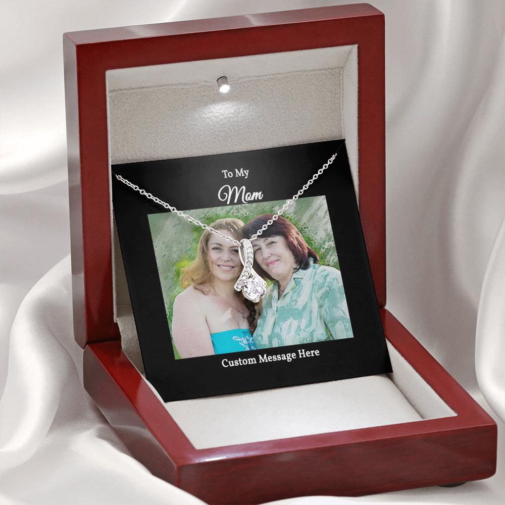 Stunning Alluring Beauty Necklace with a Personalized Portrait for Mom