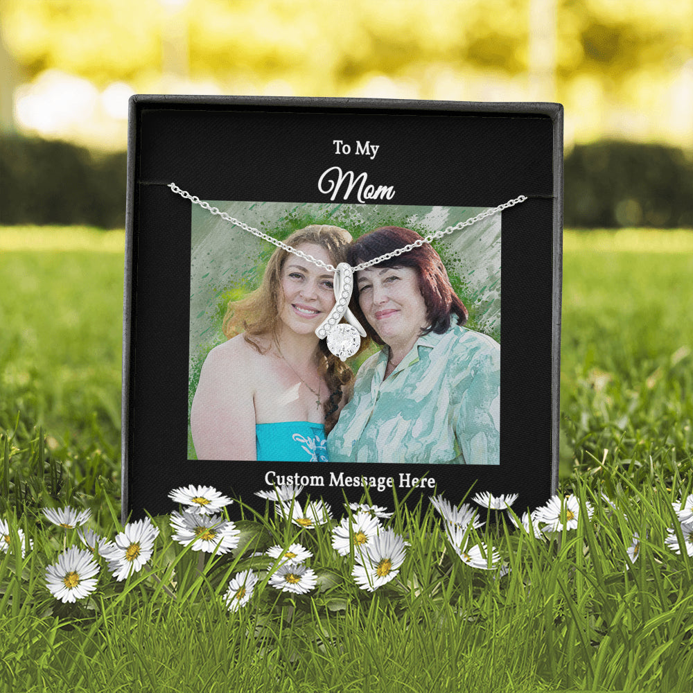 Stunning Alluring Beauty Necklace with a Personalized Portrait for Mom