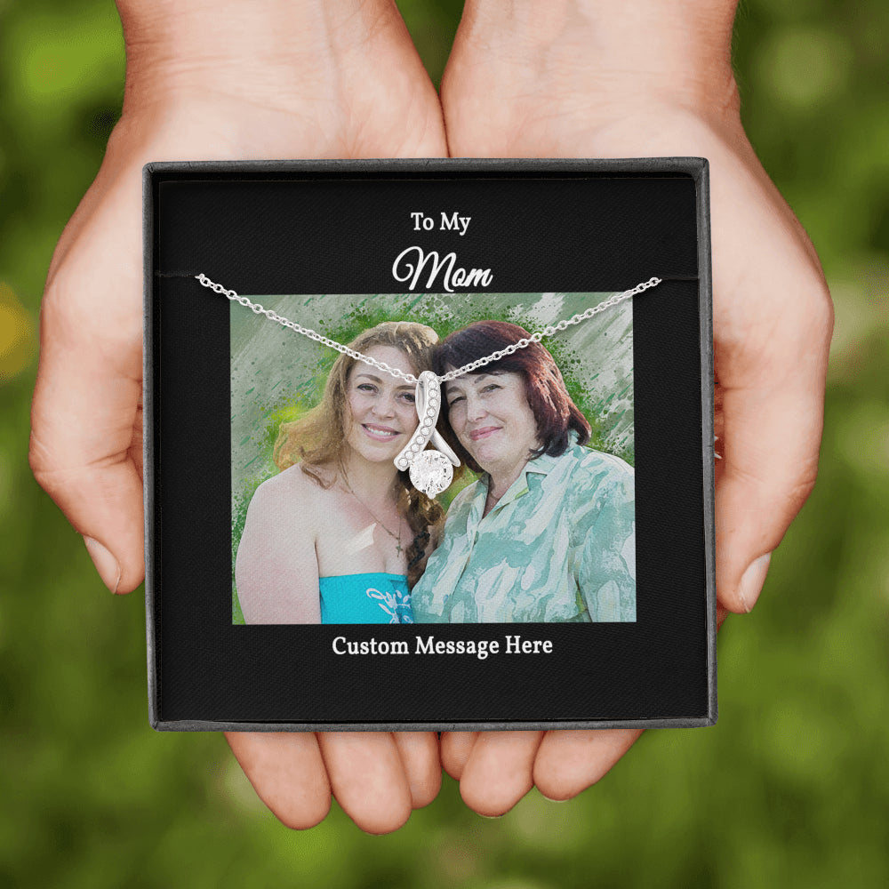 Stunning Alluring Beauty Necklace with a Personalized Portrait for Mom