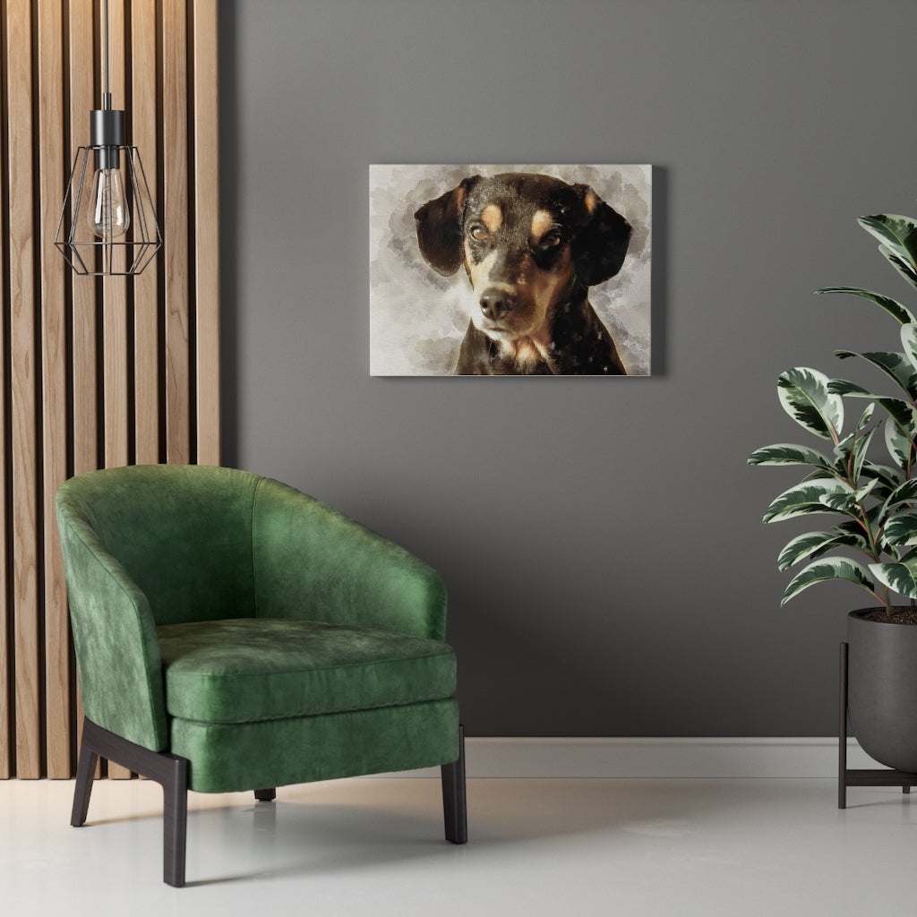 Personalized Pet Digital Watercolor Portrait on Canvas