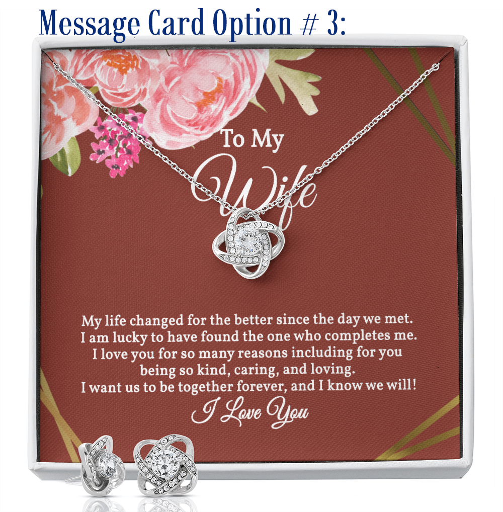 Elegant Love Knot Earring and Necklace Set for Her