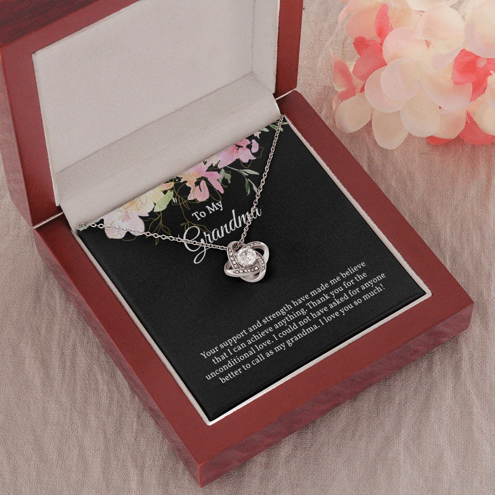 Elegant Love Knot Necklace for Grandma