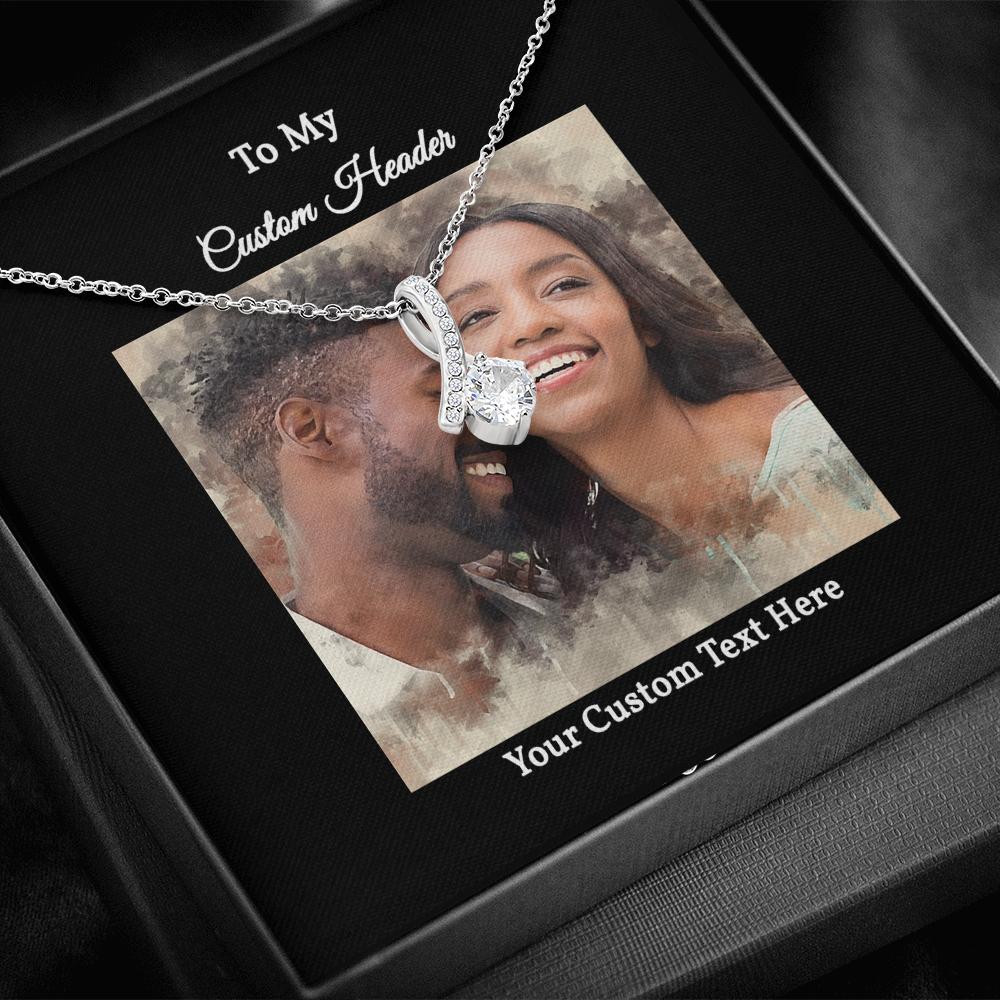 Stunning Ribbon Necklace with a Personalized Portrait