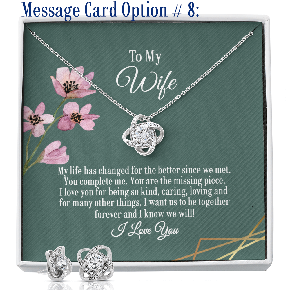 Elegant Love Knot Earring and Necklace Set for Her