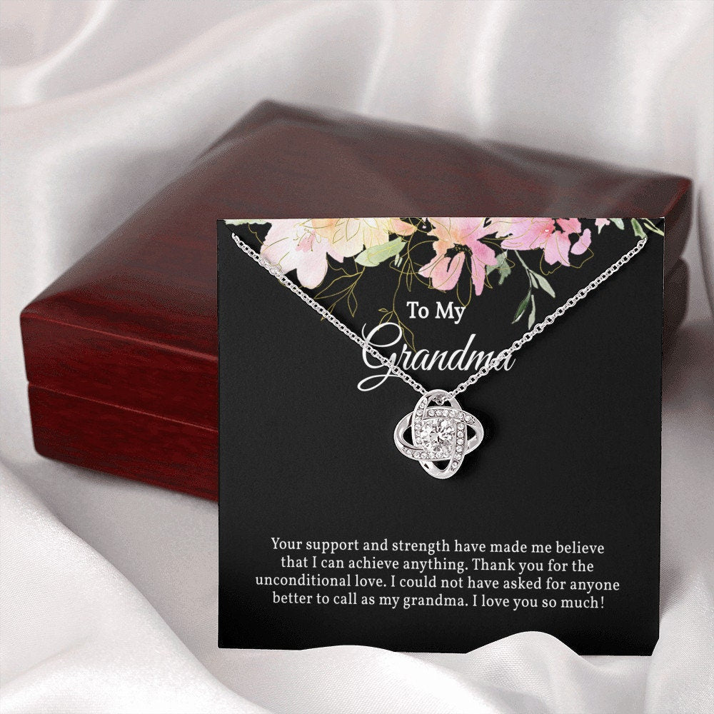 Elegant Love Knot Necklace for Grandma